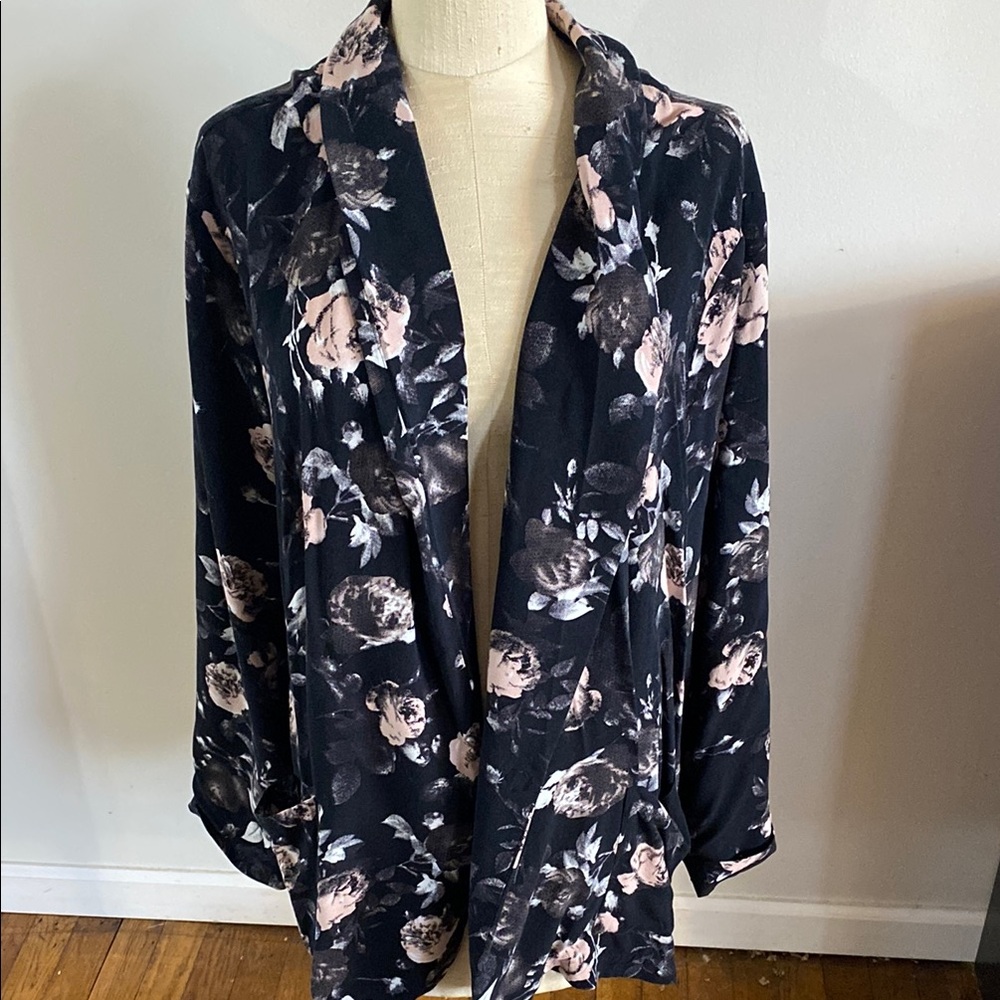 Floral Black and Pink Blazer